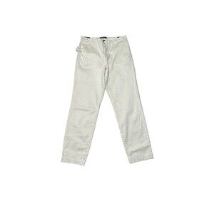 Nautica Pants Womens 4/27 White Tencel Ankle Trouser High Rise Stretch Chino NWT